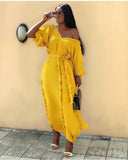 Fashion Plus Size Ruffles Maxi Dress