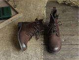 Middle tube layer leather Martin boots_brown