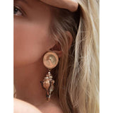 Bohemian Natural Gold-plated Conch  Beach Wind Earrings