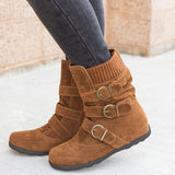 Casual Knitted Low Heel Boots