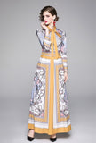 Joker slim printed big swing maxi dress