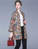 Fashion Retro Print Loose Slim Cotton Jacket