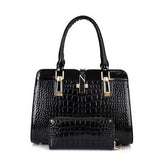 Classic Embossed Crocodile Pattern Mother And Child Bag (Two-Piece Set)