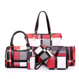 Fashion Lattice Mother And Child Bag (Six-Piece Set)