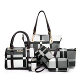 Fashion Lattice Mother And Child Bag (Six-Piece Set)