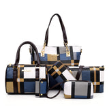 Fashion Lattice Mother And Child Bag (Six-Piece Set)