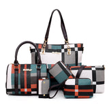 Fashion Lattice Mother And Child Bag (Six-Piece Set)