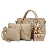 Fashion Embossed Bear And Mother Bag (Four-Piece Set)