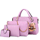 Fashion Embossed Bear And Mother Bag (Four-Piece Set)