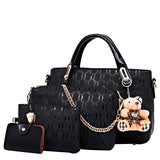 Fashion Embossed Bear And Mother Bag (Four-Piece Set)