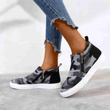 Round Toe Platform Zipper Daily Sneakers