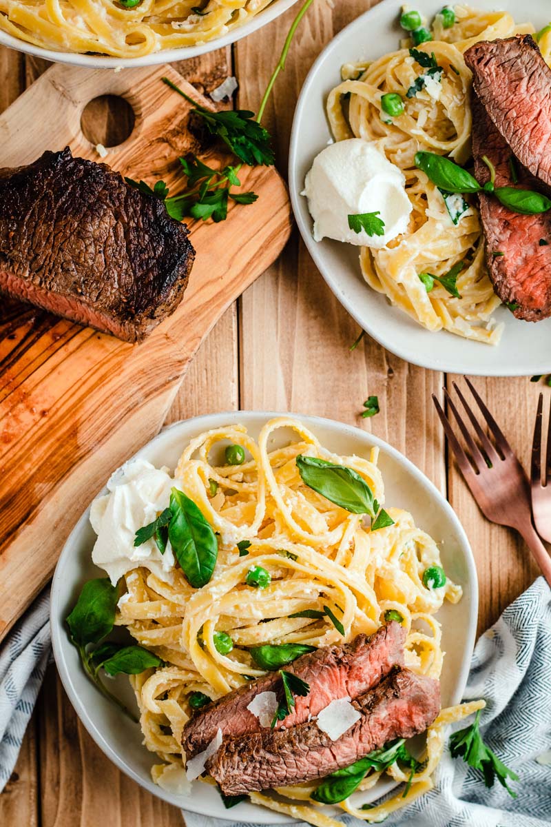 Steak Ricotta Basil Pasta