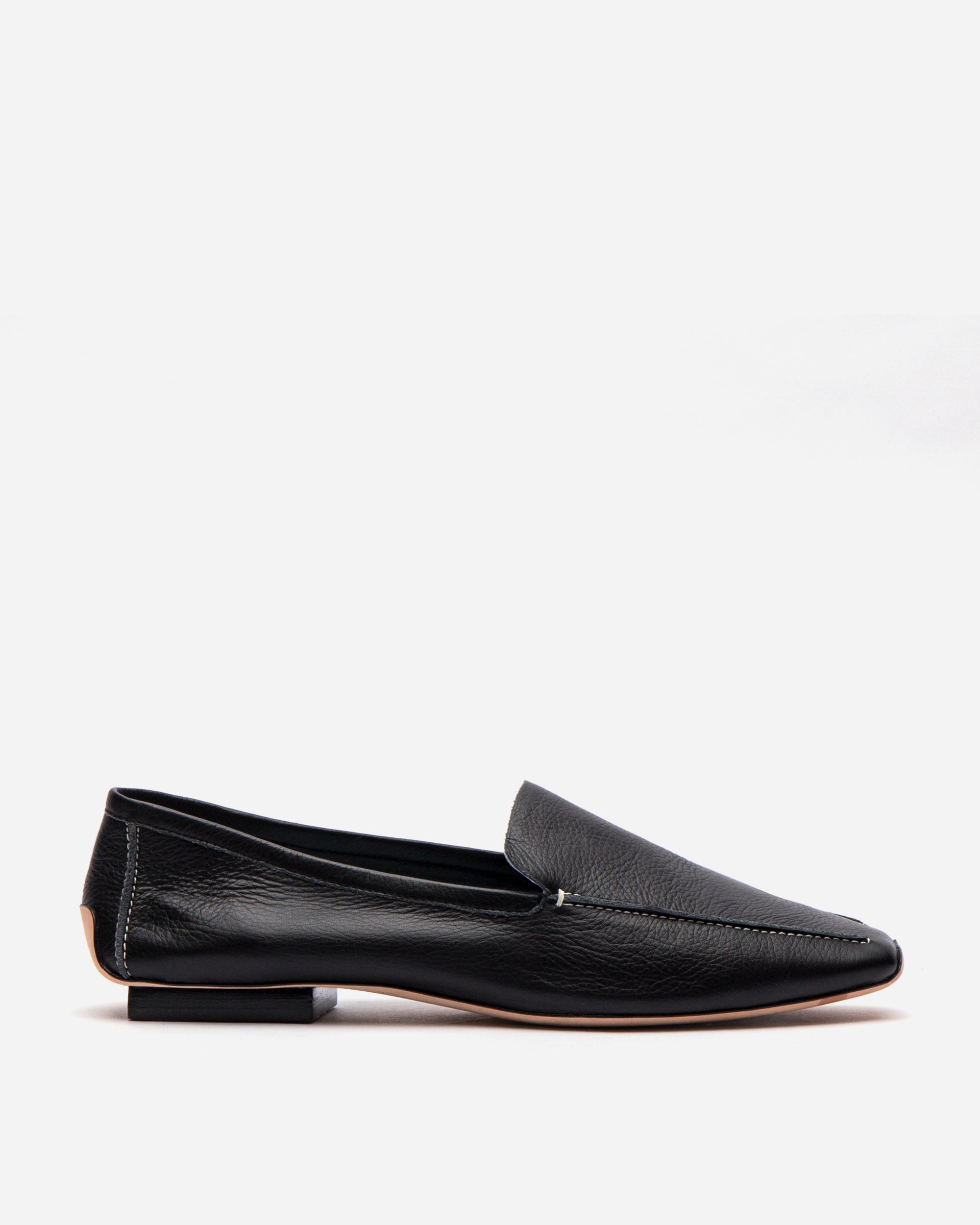 simple black loafers