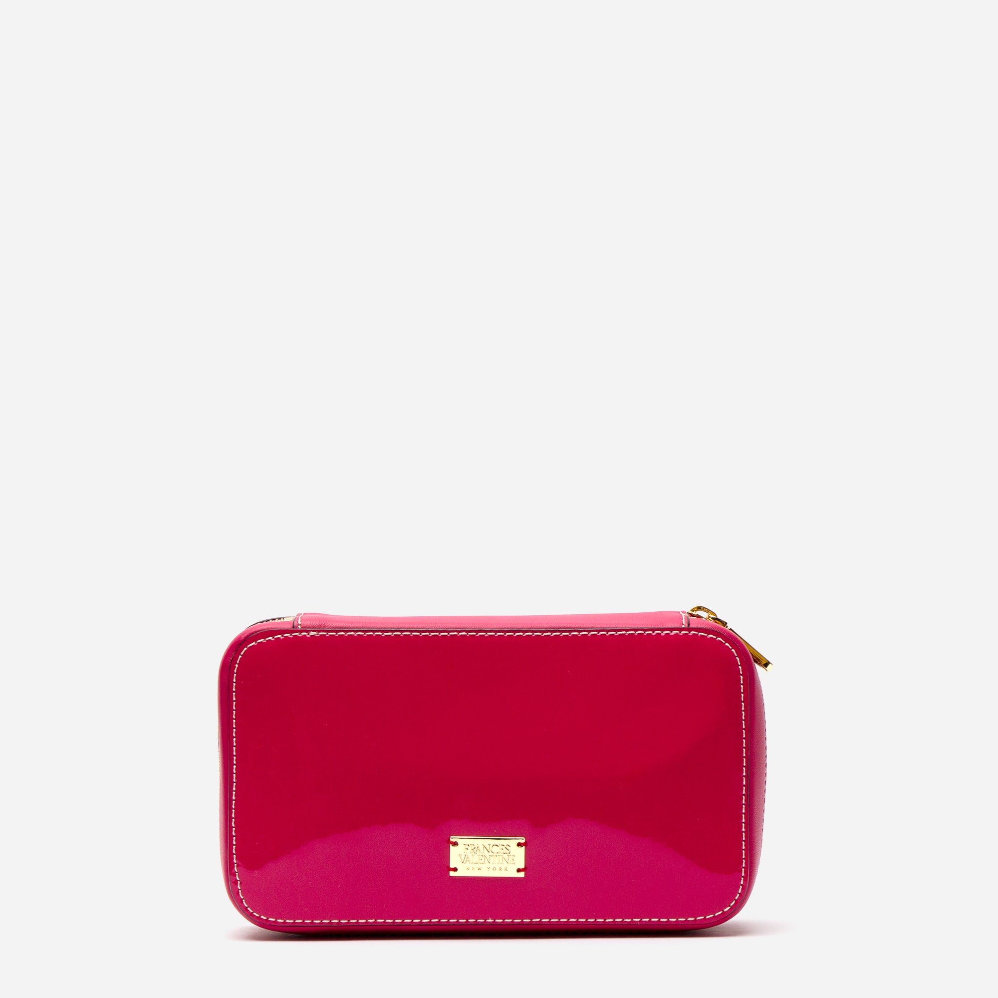 Jewelry Case Soft Patent Leather Pink