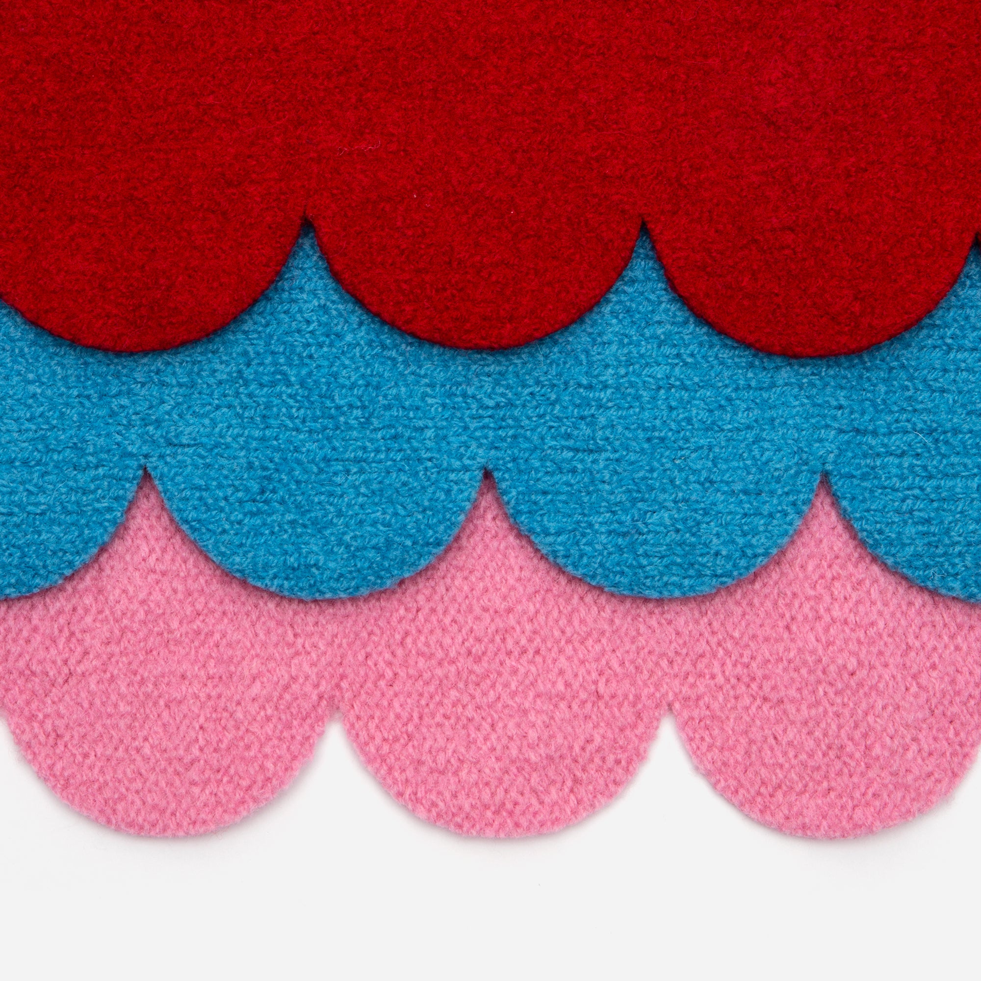 Wool Scallop Scarf Blue