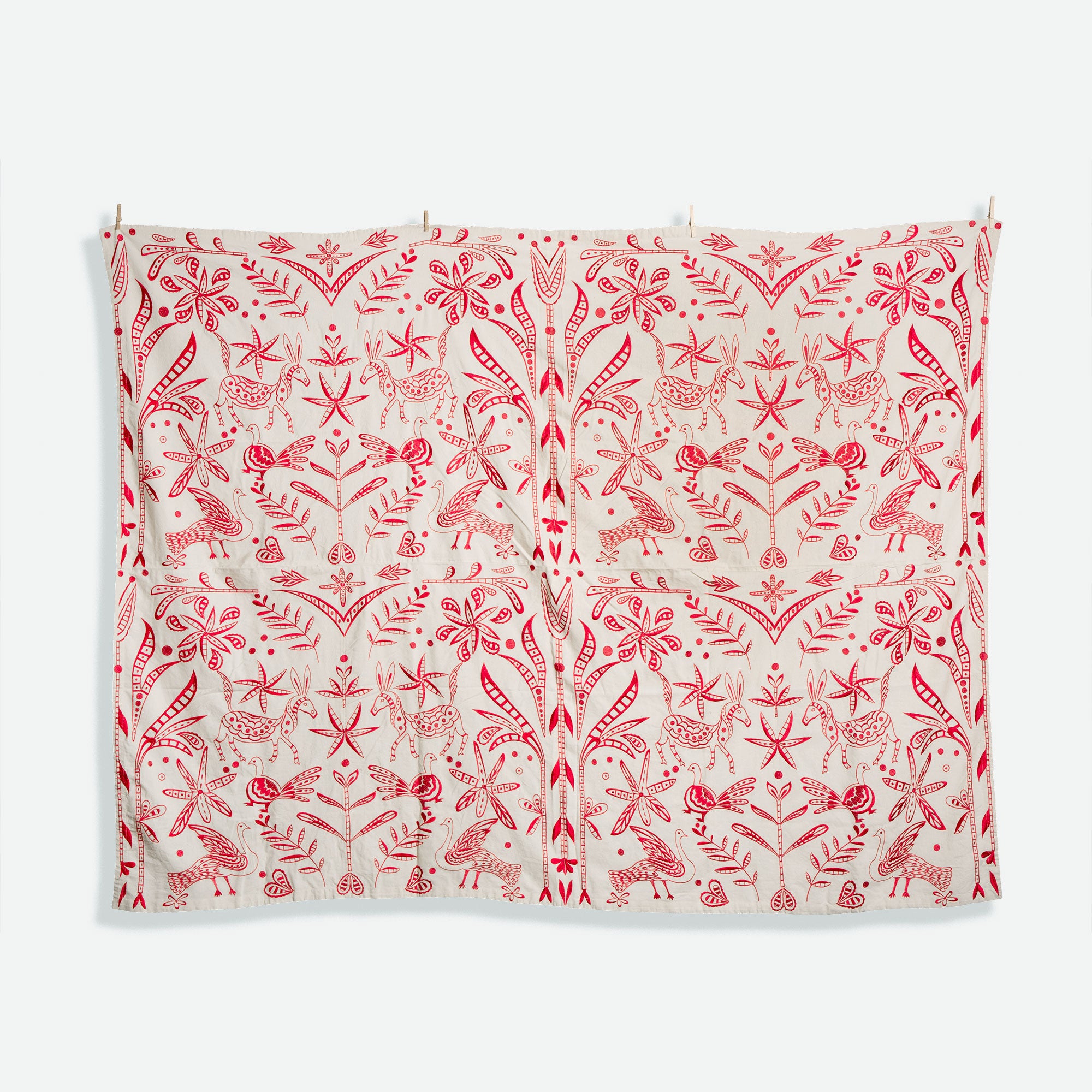 Embroidered Tablecloth Veracruz Red