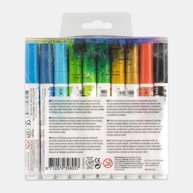 Productief als Zogenaamd Royal Talens Ecoline Watercolor Brush Pen, Set of 20 – ARCH Art Supplies
