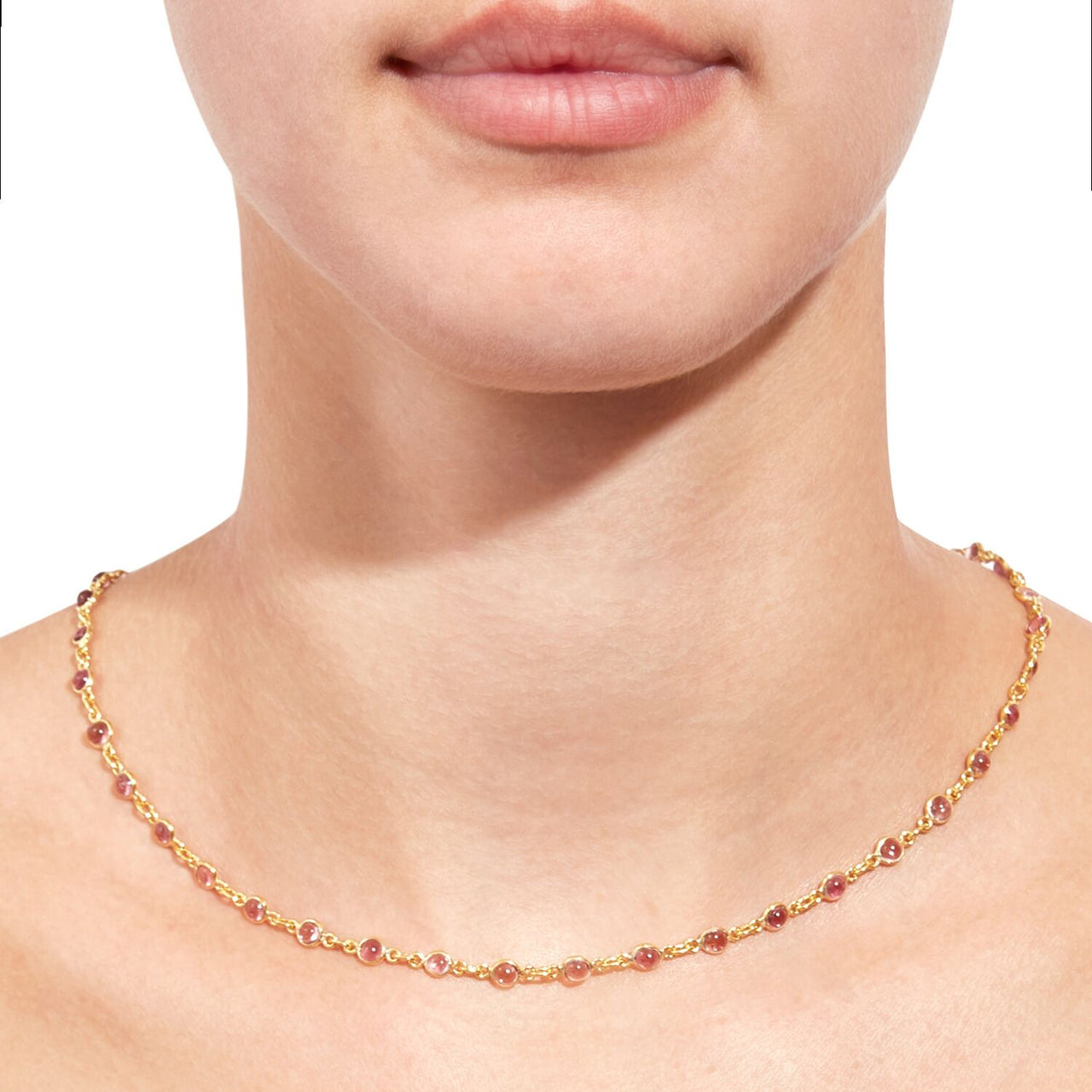 Jaipur Atelier Rose Tourmaline Chain Necklace
