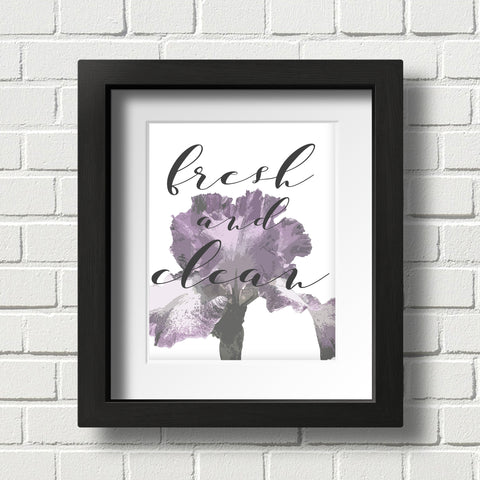 Free printable purple bathroom art