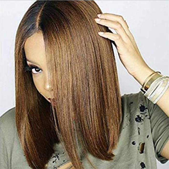 Short Straight Honey Blonde Ombre Lace Front Bob Hair Style Wigs