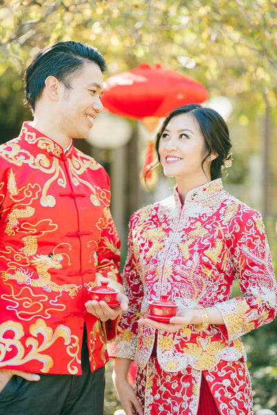 Chinese Wedding Banquet Decorations, Dragon Tang Suit, Phoenix Qun Kwa Chinese Traditional Wedding Dress