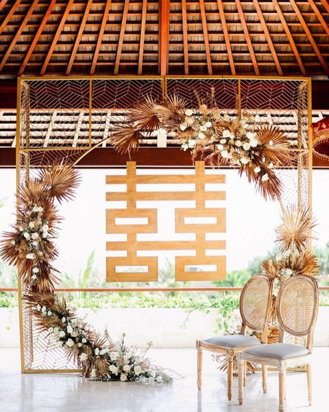 Modern Chinese Wedding Banquet Decorations, Wood Double Happiness Sign