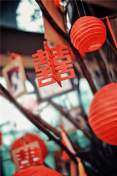 5 Must-Have Chinese Wedding Symbols For Your Wedding, Red Double Happiness and Lantern Signs, By East Meets Dress