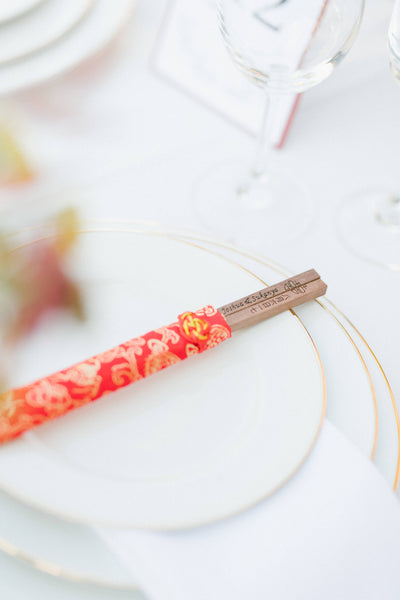 Chinese Wedding Guest Favors, Personalized Engraved Chopsticks