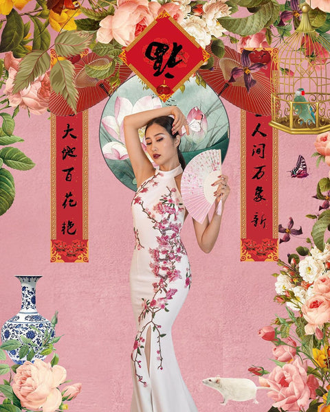 Modern Cheongsam Qipao Dress For Your Chinese Wedding Inspiration, White Celeste Chinese Wedding Dress