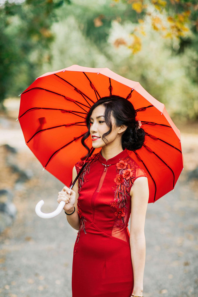 Modern Cheongsam Qipao Dress For Your Chinese Wedding Inspiration, Red Marilyn Dress
