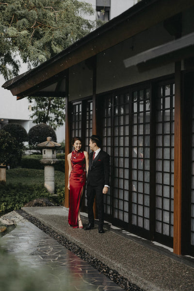 Modern Cheongsam Qipao Dress For Your Chinese Wedding Inspiration, Wine Red Traditional Chinese Dress