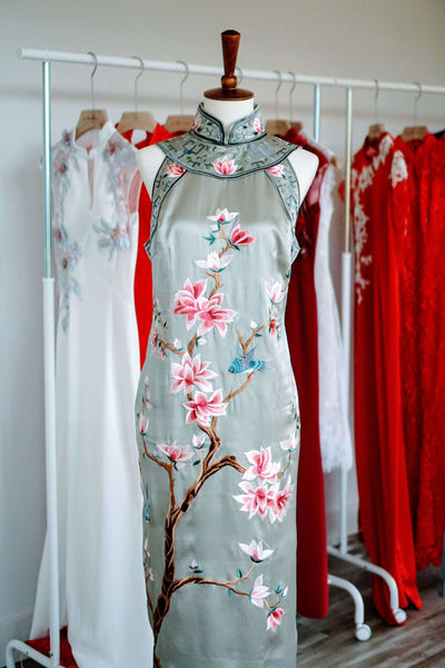 Green Chinese Dress, Green Cheongsam Wedding Dresses, East Meets Dress 
