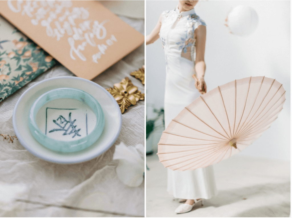 Chinese Wedding Tradition Ideas, Modern White Cheongsam with Jade Jewelry