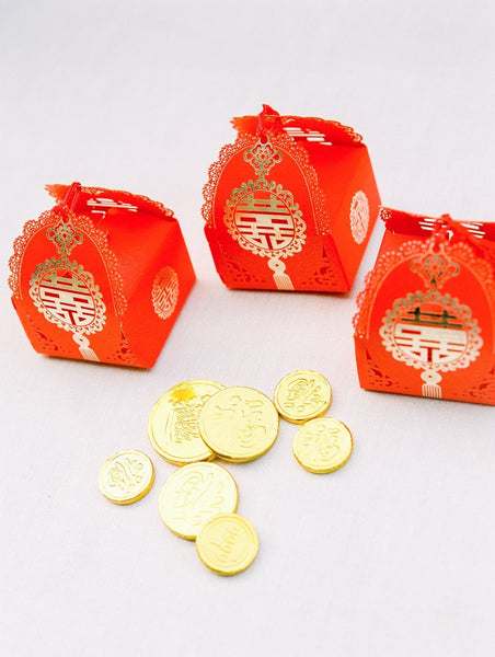 Chinese Wedding Guest Favor Ideas, Double Happiness Boxes for Chinese Banquet