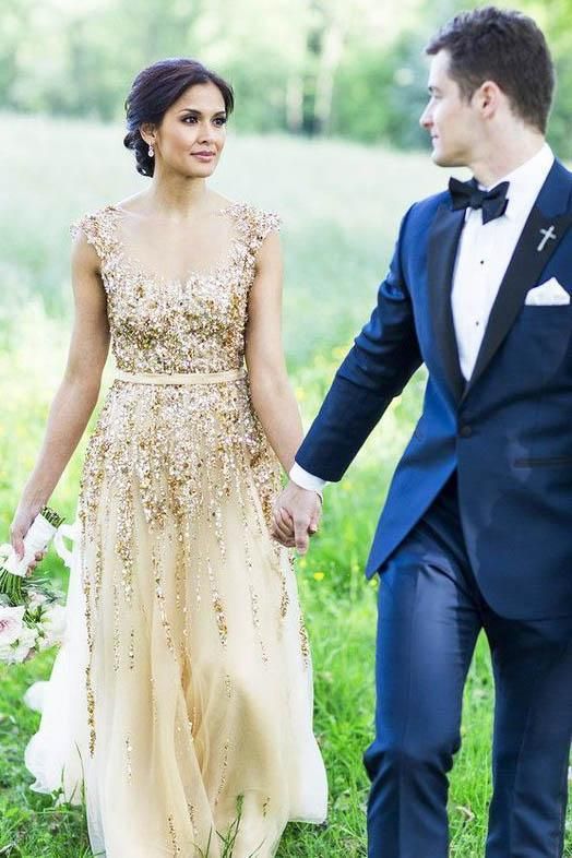 Wedding Dress Colors and Meanings, Gold Wedding Dress Color and Meaning, East Meets Dress
