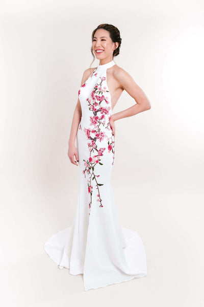 White Chinese Dress, White Cheongsam Wedding Dresses, East Meets Dress 