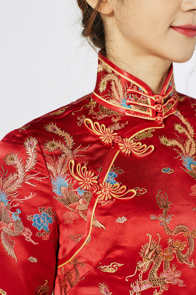 Qipao Dress Fabric Type Brocade