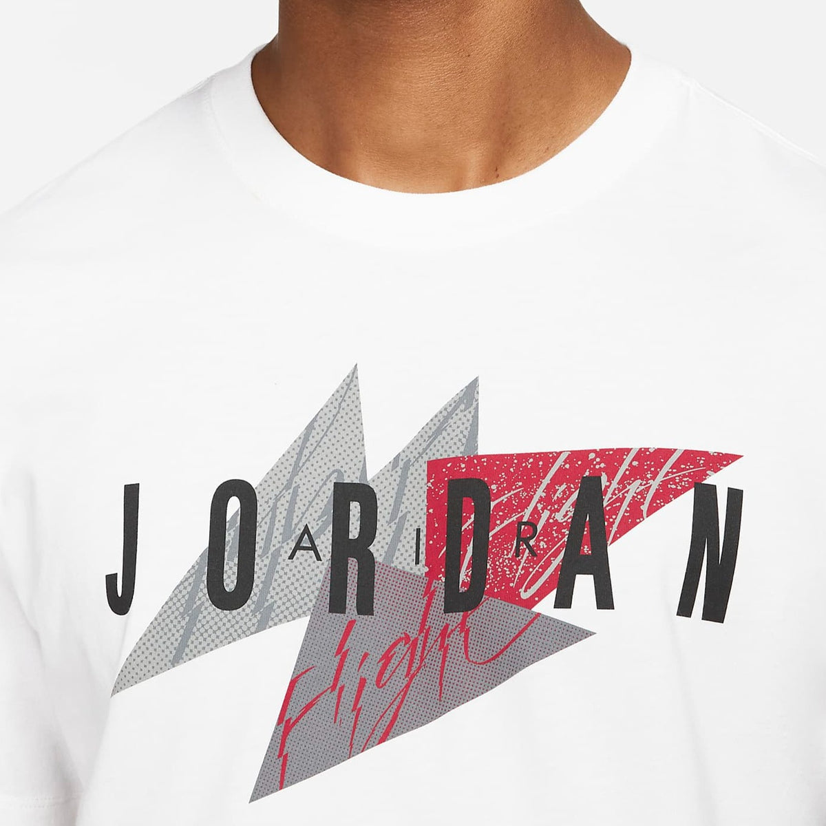 grey and red jordan shirt