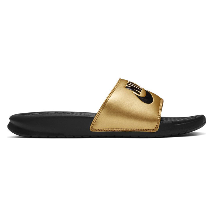 nike benassi gold black