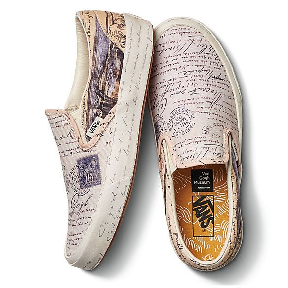 vans van gogh slip on letters