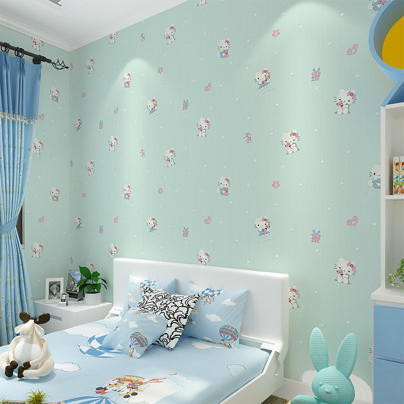 Children S Room Wallpaper For Walls 3 D Stereo Embossed Cartoon Cat Non Woven Wallpaper Cute Baby Room Girl Bedroom Wall Paper