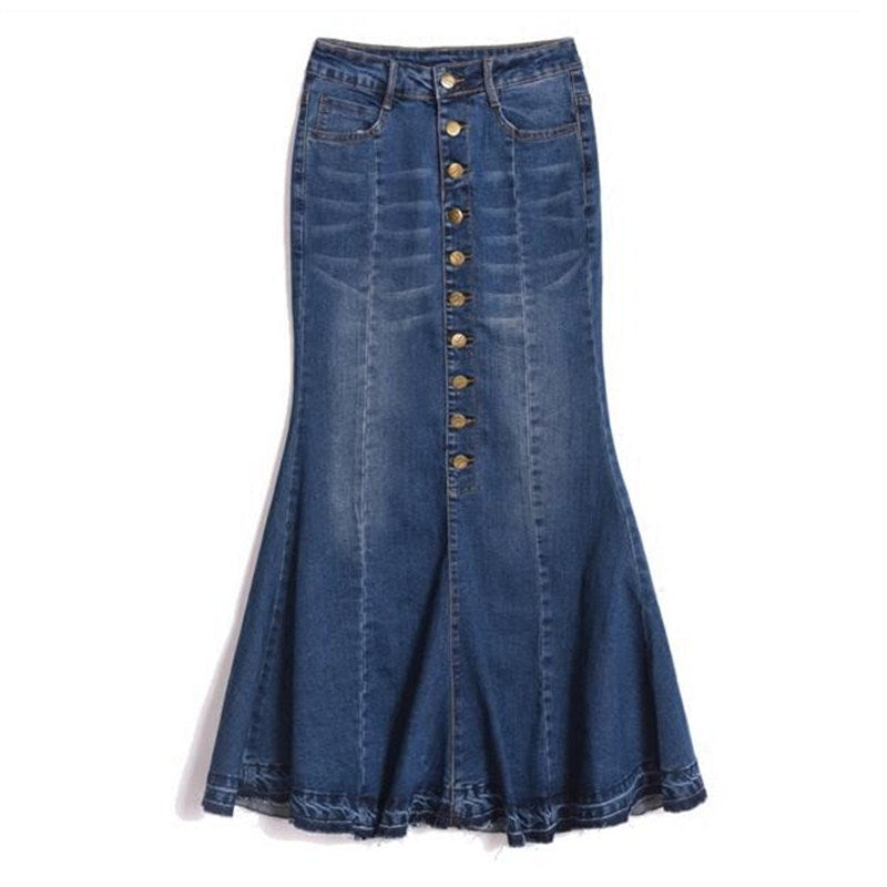 high waisted denim skirt 7xl