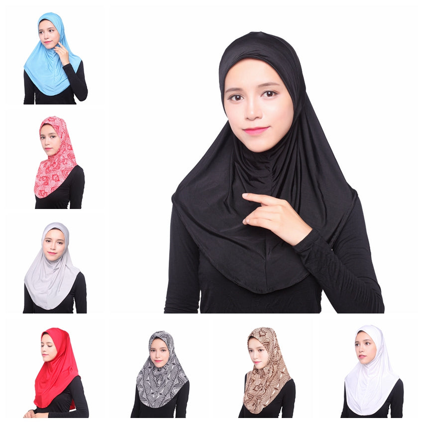 Muslim Women Fashion Soft Scarf Islamic Hijab Inner Cap Long Wrap Headwear Shawl