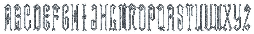 Castle embroidery font