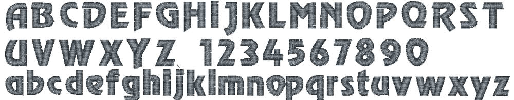 Chisel embroidery font