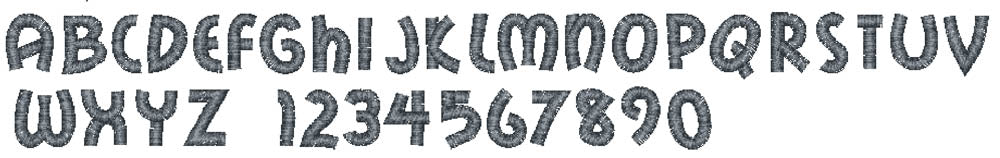 Curvy embroidery font