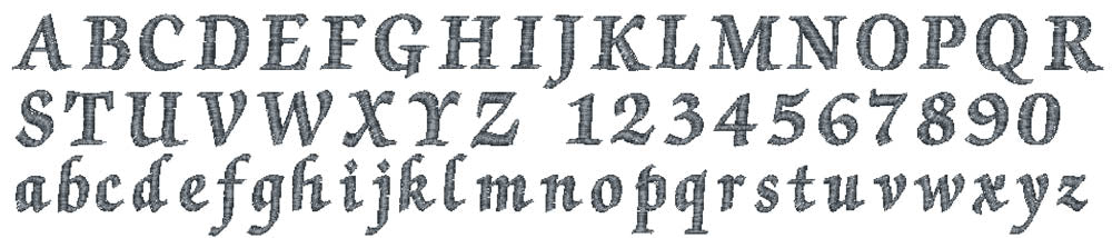 Gregory embroidery font