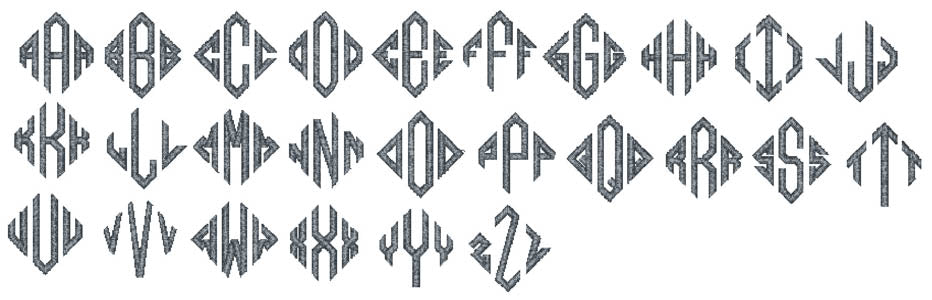 Natural Diamond embroidery font