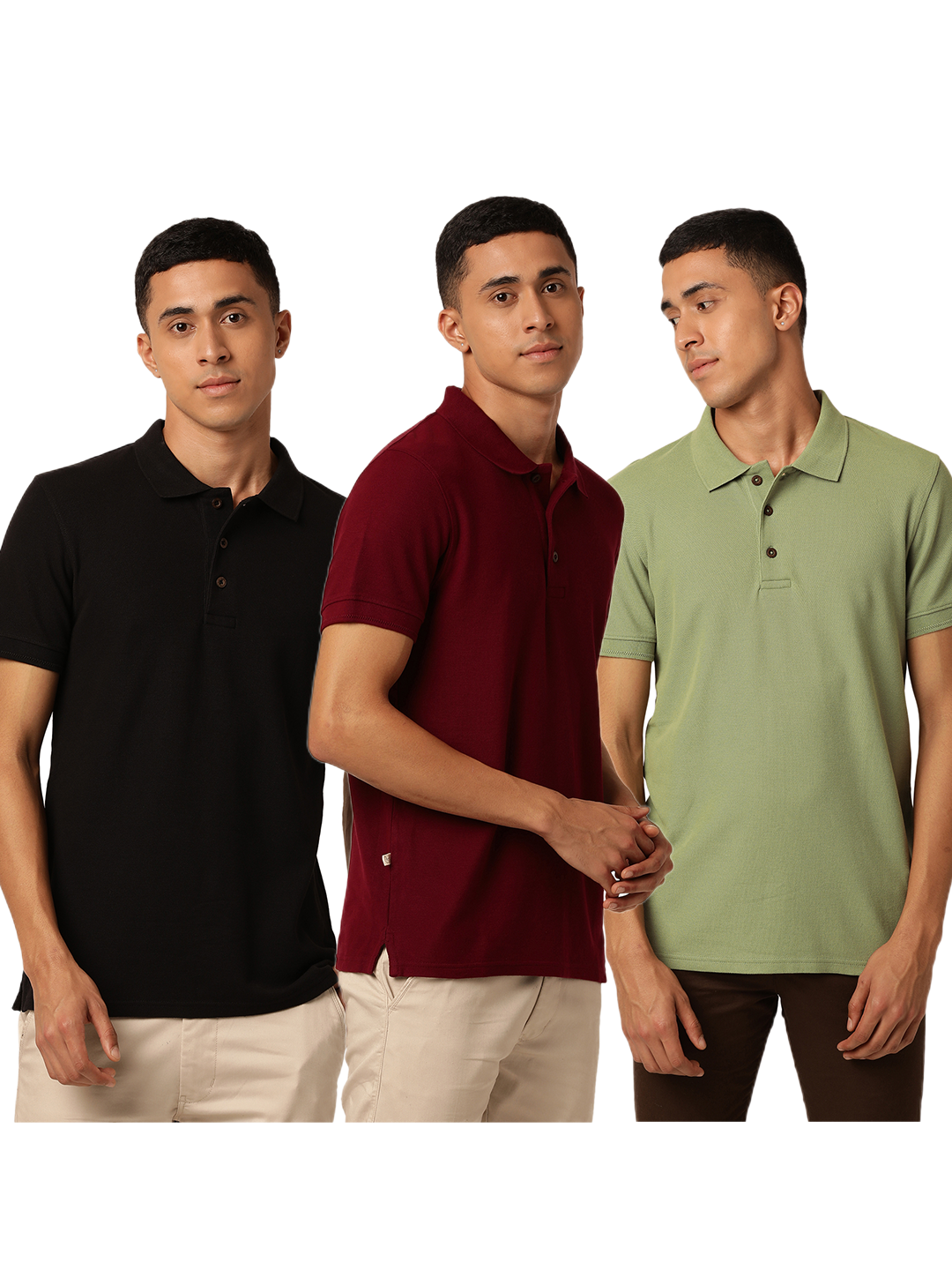 pack of black polo shirts