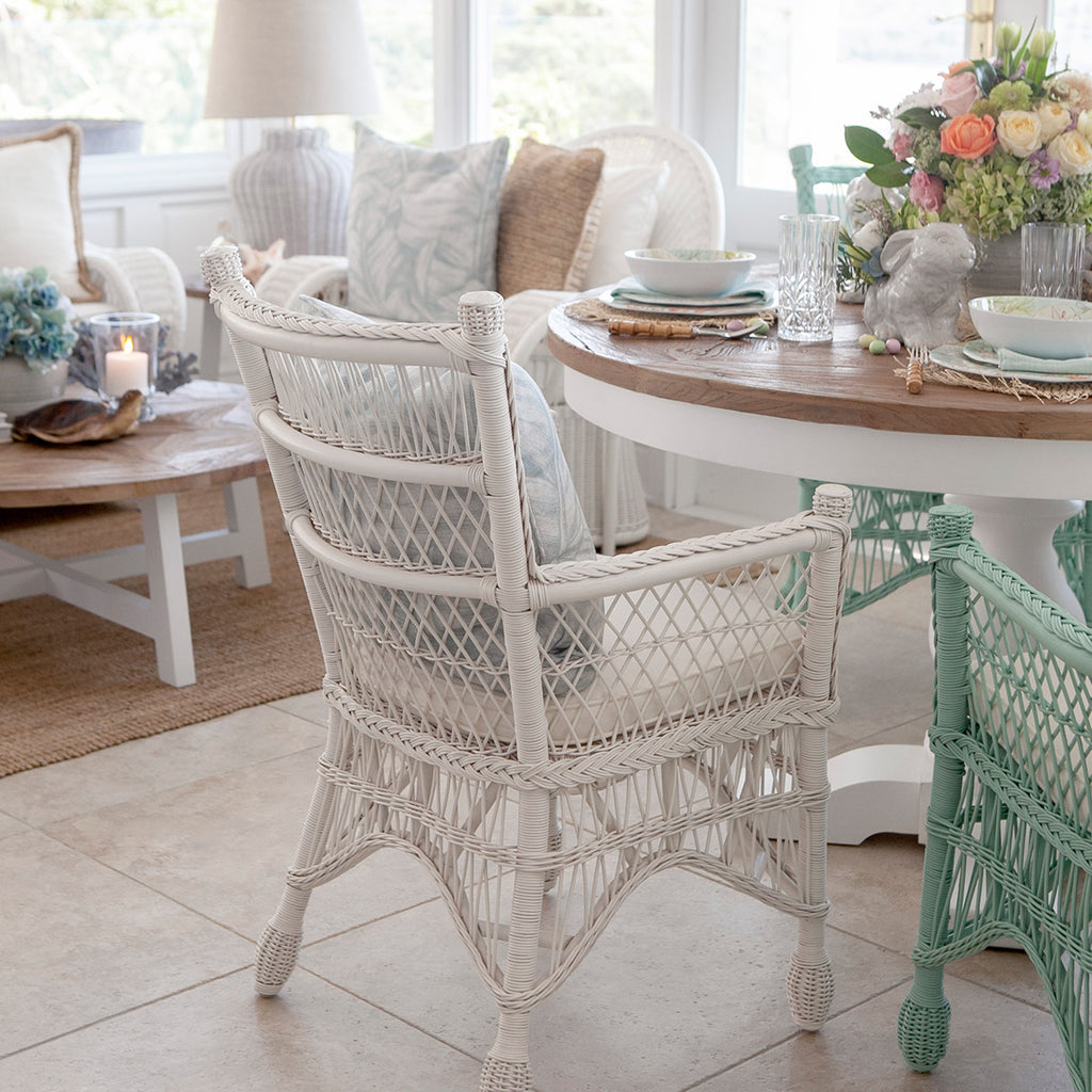 white arm dining chairs